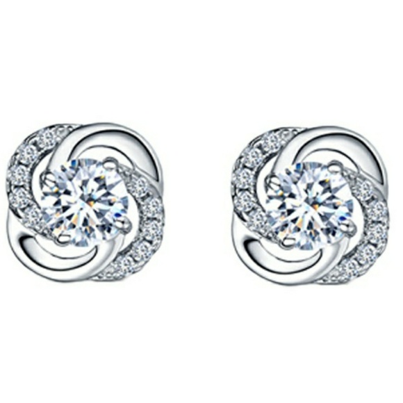 Round 6mm White Topaz 0.25ct Diamond Earring Studs - Picture 5 of 6